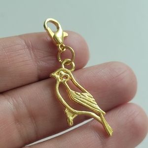 Clip On gold bird cardinal charms planner charms bracelet Planner charms dreadlo